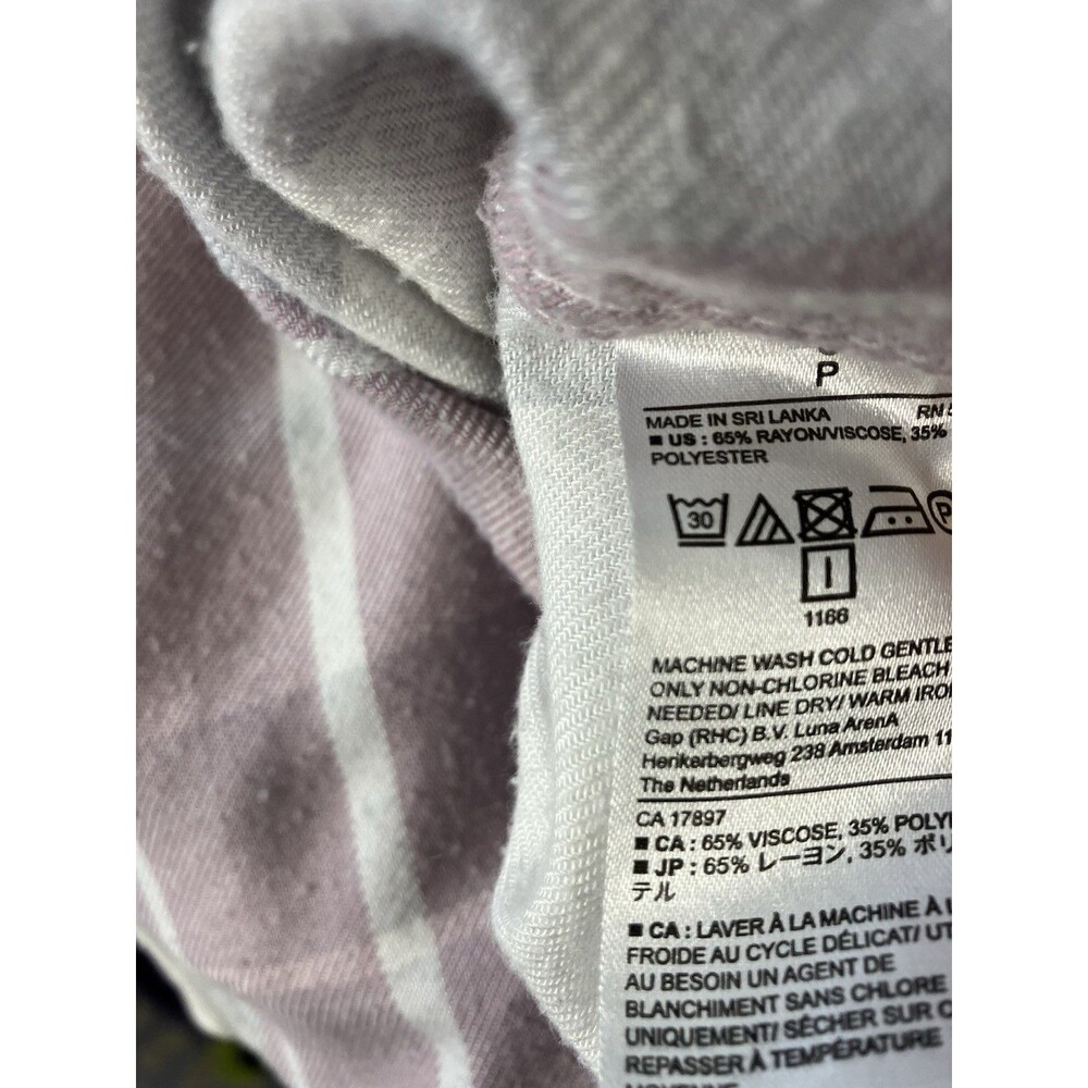 Banana Republic Boyfriend Fit Flannel Shirt Lilac/white Size Small - Picture 3 of 6